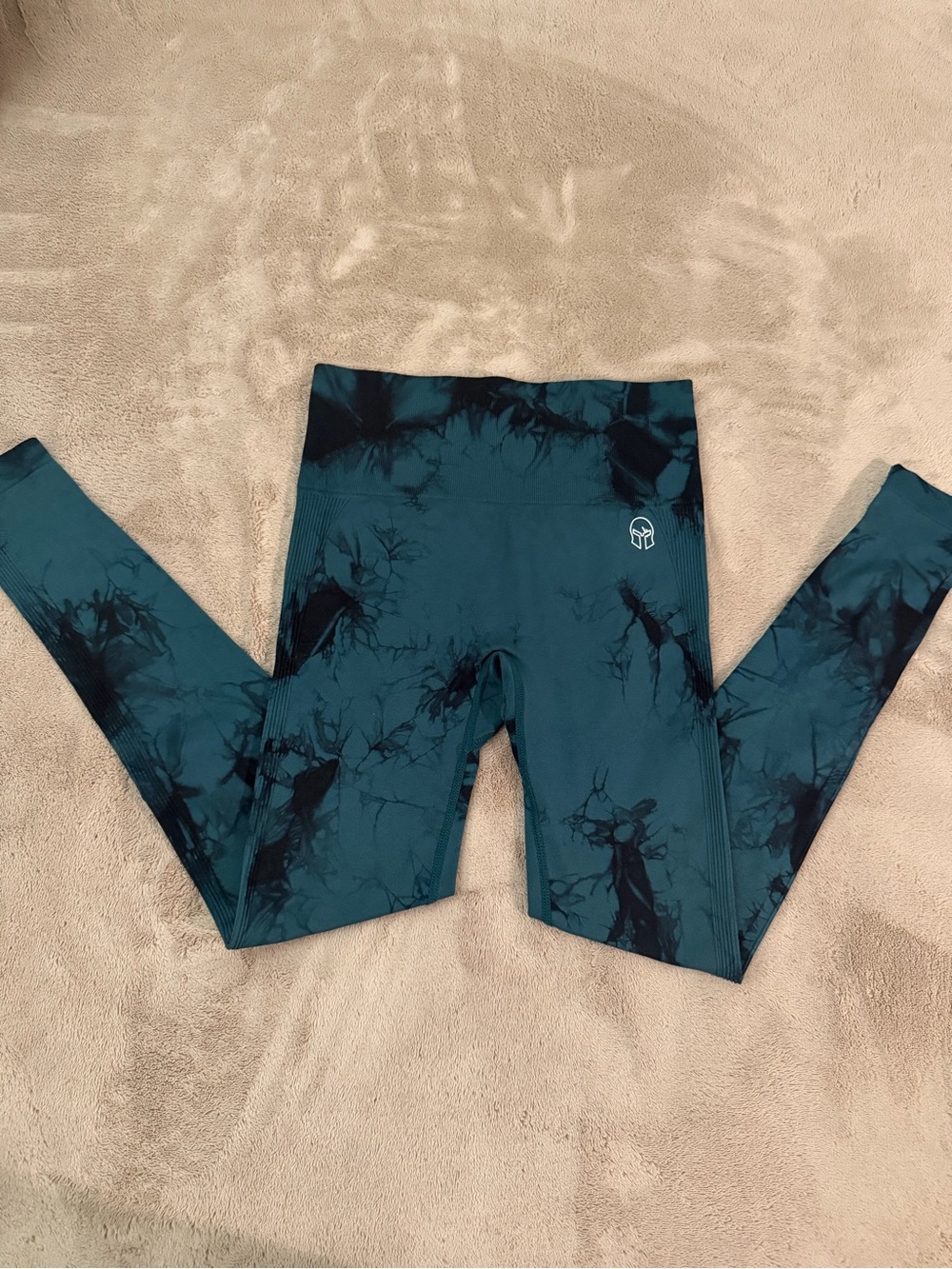 Titan Teal & Black Tie-Dye High-Waist Leggings